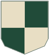 Schematic company badge; pattern described below.